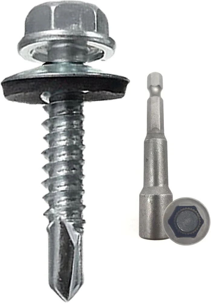 Savisriegiai varžtai su antgalio galvute 6,3x25 mm, 100 vnt. + M10 lizdas