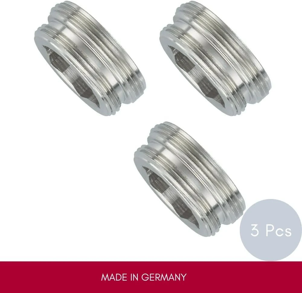 Schläfer 632513 | 3 vnt. M24 x 1 Išorinis/m22 x 1 išorinis - suderinamas Neoperl reduktorius, (reduktorius), universalus adapteris metalinis M22/m24, lizdo adapteris/perėjimo detalė maišytuvų snapams