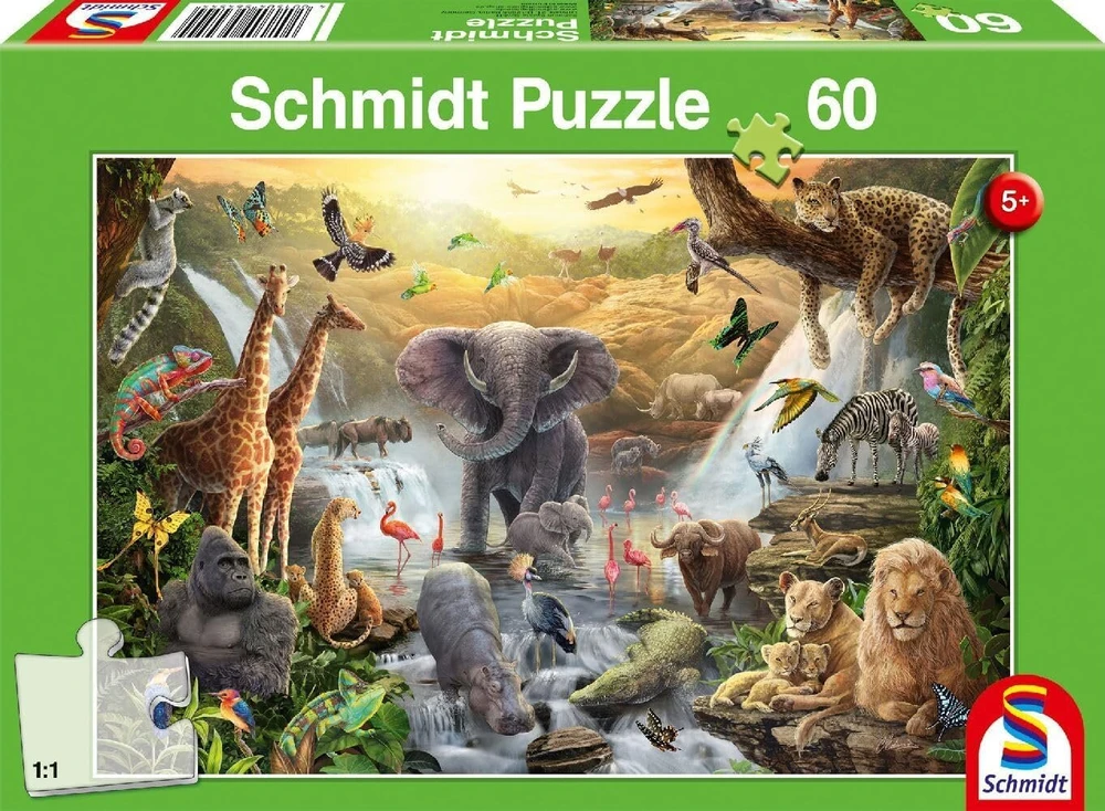 Schmidt Dėlionė "afrikos gyvūnai" vaikams, 60 detalių
