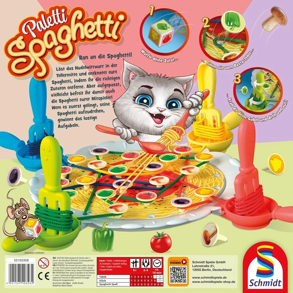 Schmidt Paletti Spaghetti – Linksmas žaidimas vaikams ir suaugusiems