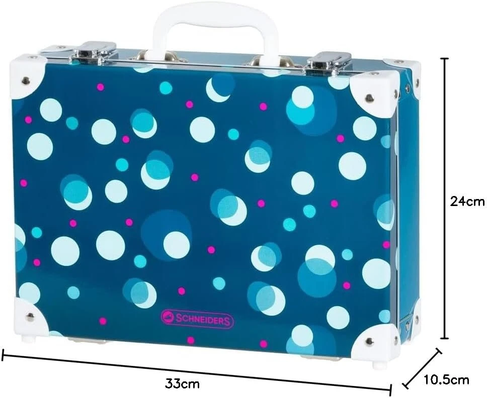 Schneiders Polkadot 49522-064 vaikiškas lagaminas, apie 24 x 33 x 10.5 cm, su nešimo rankena ir 2 metaliniais užsegimais, skirtas laikyti rankdarbių reikmenis, žaidimams ir kelionėms