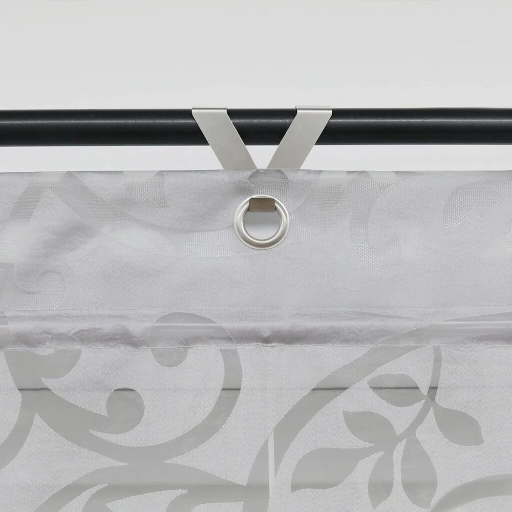 Schoal romanetės be gręžimo, perdegusios užuolaidos, permatomos ritininės užuolaidos su žiedeliais, 1 vnt., plotis x aukštis 80 x 130 cm, pilka