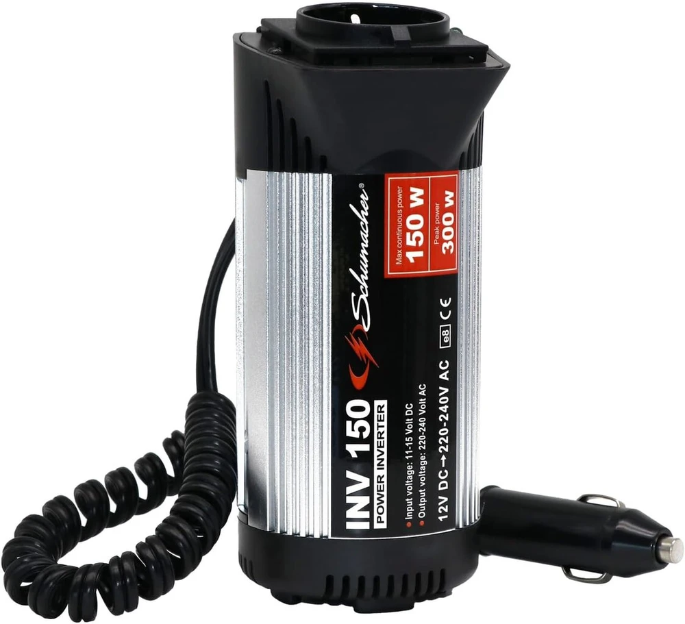 Schumacher 150w/300w įtampos keitiklis 12v Dc į 220v Ac