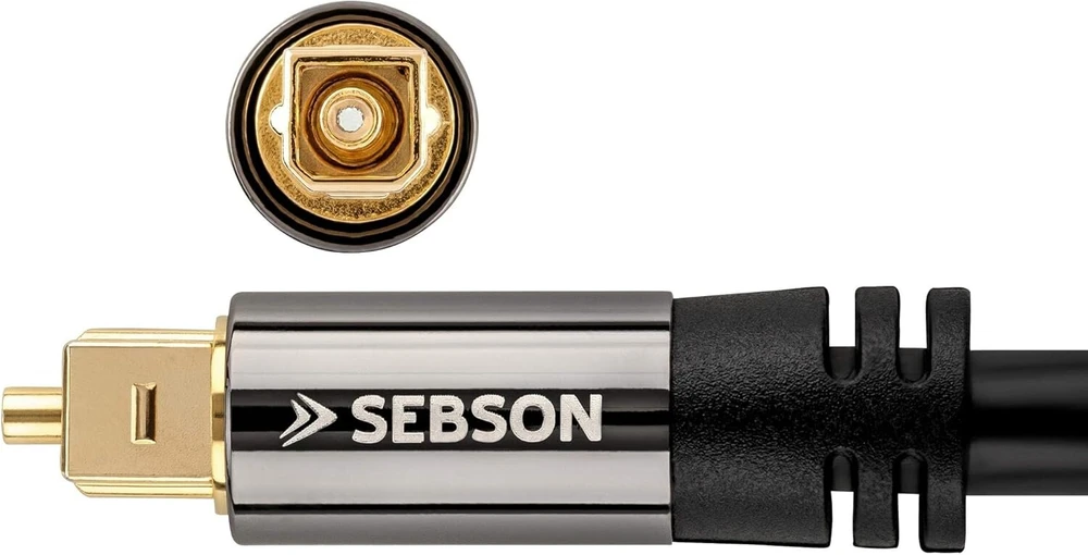 Sebson Toslink optinis kabelis 2 m skaitmeninis audio kabelis soundbar'ui, televizoriui, Hifi sistemoms, žaidimų konsolėms, namų kino sistemoms
