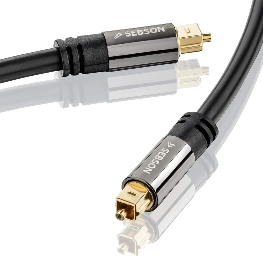 Sebson Toslink optinis kabelis 2 m skaitmeninis audio kabelis soundbar'ui, televizoriui, Hifi sistemoms, žaidimų konsolėms, namų kino sistemoms