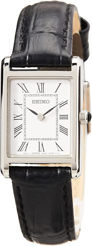 Seiko moteriškas kvarcinis laikrodis su nerūdijančio plieno apyranke ir odiniu dirželiu