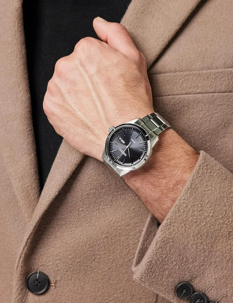 Seiko vyriškas kvarcinis laikrodis su nerūdijančio plieno apyranke