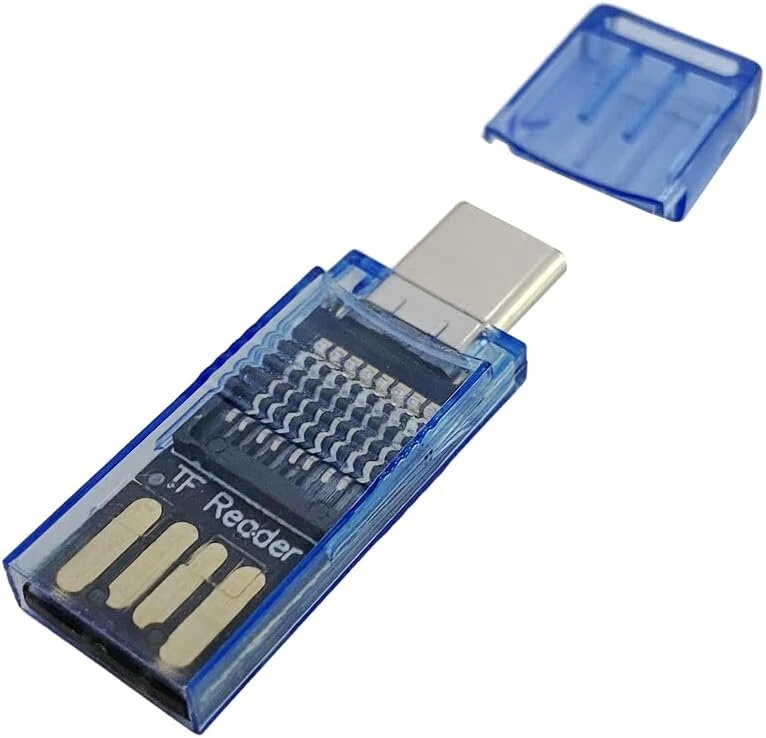 Seminer Micro Sd kortelių skaitytuvas, Seminer usb c usb a micro sd kortelių skaitytuvas otg adapteris type-c atminties kortelių skaitytuvas, skirtas tf, micro sd, micro sdxc, micro sdhc kortelėms, skirtas pc, galaxy, vaizdo registratoriui (mėlynas)