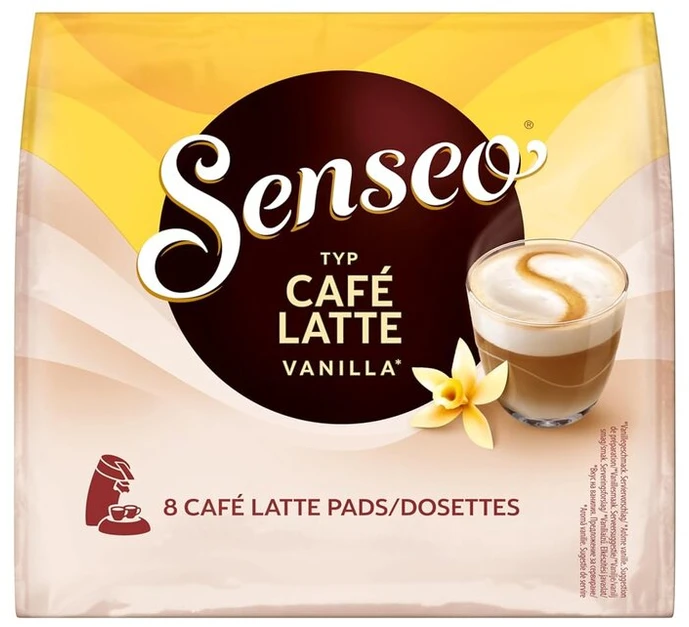 Senseo Café Latte Vanilla kavos pagalvėlės, 40 kavos kapsulių, 5 pakuotės po 8 gėrimus, 460 g