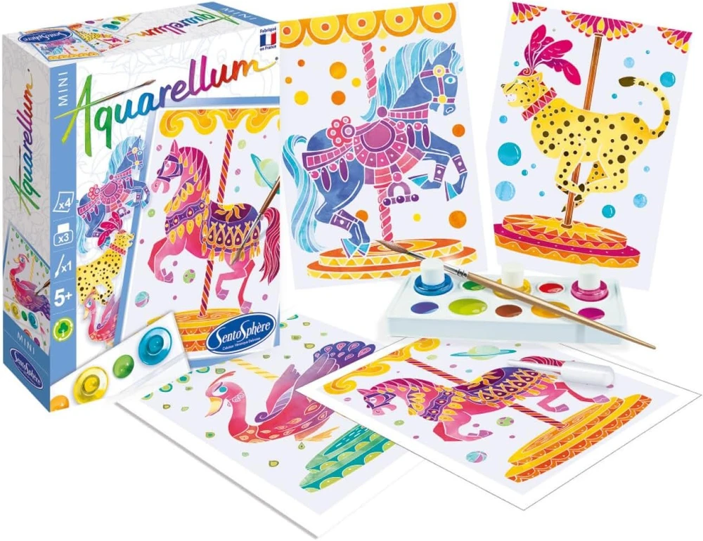 Sentosphère 3906005 "aquarellum Mini Horse Carousel" piešimo rinkinys