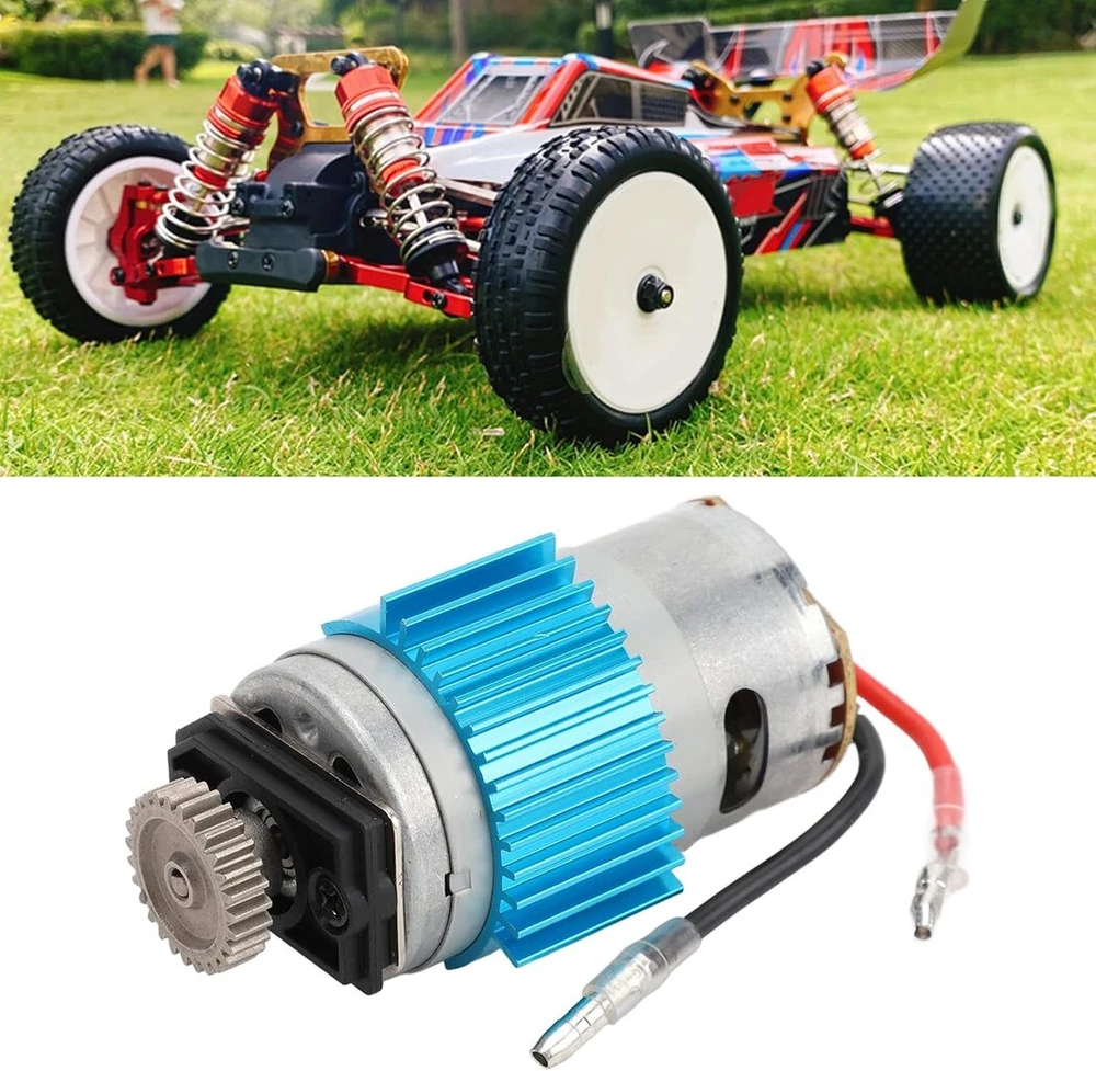 Šepetėlinis rc variklis, rc priedai, lengvas rc automobilio variklis, metalinis rc variklis skirtas wltoys 124010 rc automobiliui, profesionalus didelio greičio anglies variklis su 19 000 aps/min