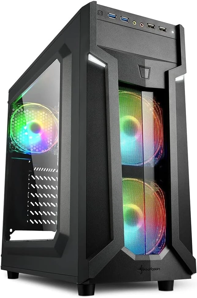 Sharkoon Vg6-w Rgb Juodas Mid Tower korpusas (m-itx/m-atx/atx)