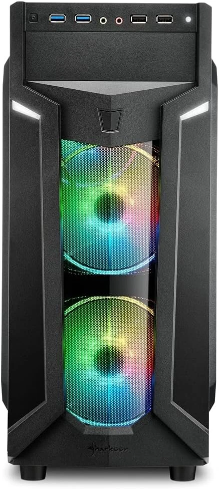 Sharkoon Vg6-w Rgb Juodas Mid Tower korpusas (m-itx/m-atx/atx)