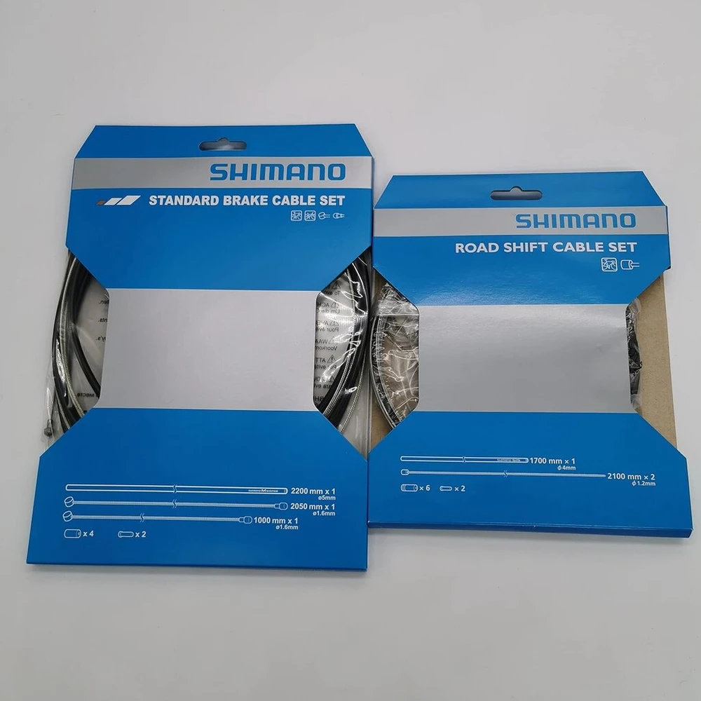Shimano stabdžių trosai + pavarų trosai + išorinių apvalkalų trosų komplektas 1 dviračiui
