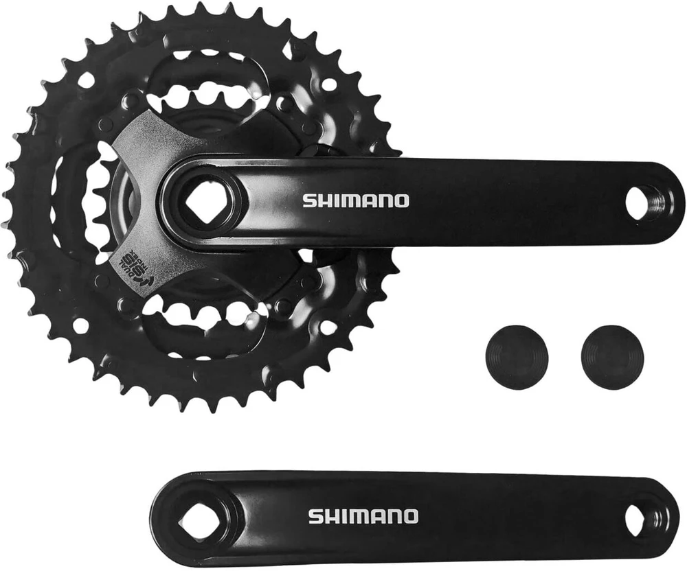 Shimano Tourney Fc-ty301 dviračio švaistiklių komplektas Square 42-34-24 dantų, skirtas 3x6/7/8 greičių sistemoms, 170 mm