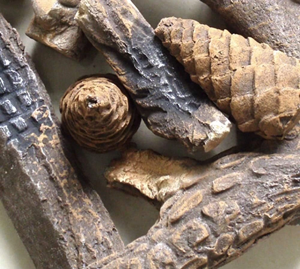 Shoperama 9 dalių keraminių malkų rinkinys, dekoratyvinės malkos bioetanoliui ir dujiniams židiniams