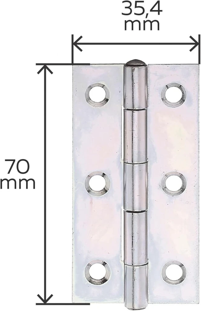Siauras vyris 70 x 35 mm / 20 vnt. paviršius: galvanizuotas geltonai