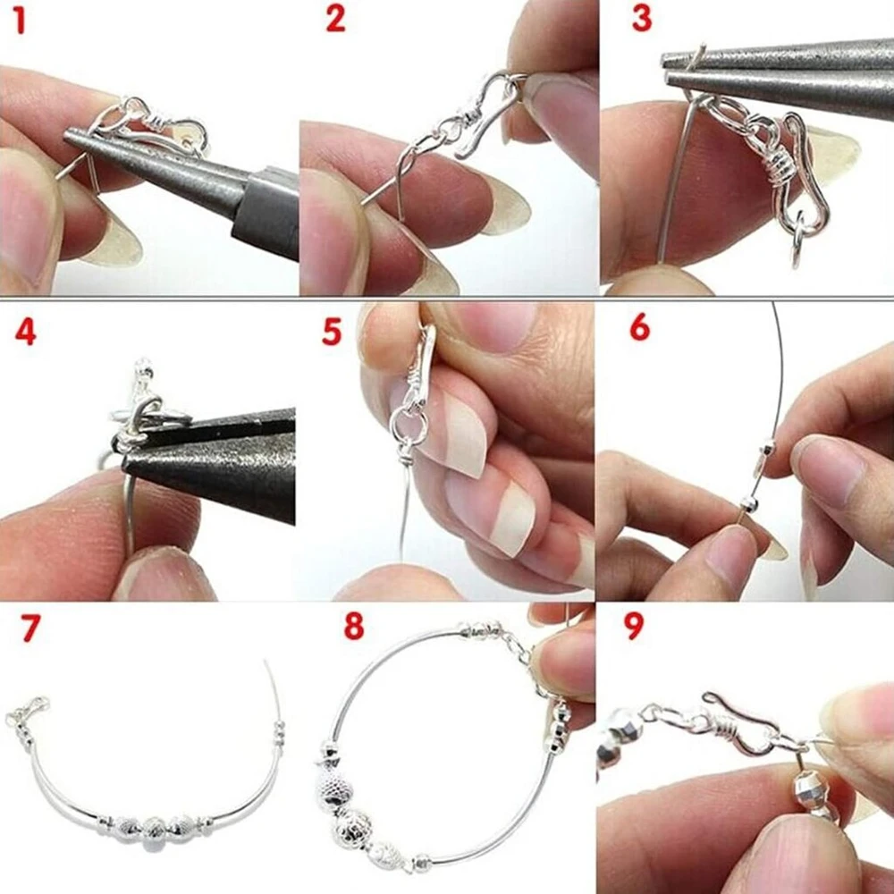 Sidabrinė aliuminio viela papuošalams ir rankdarbiams, 4 ritinėliai, 0.8-2.0mm