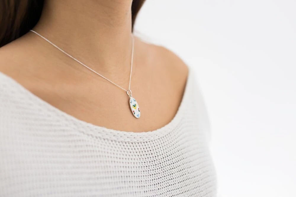 Sidabrinė grandinėlė su deimantais moterims, 1.1 mm, 40-120 cm