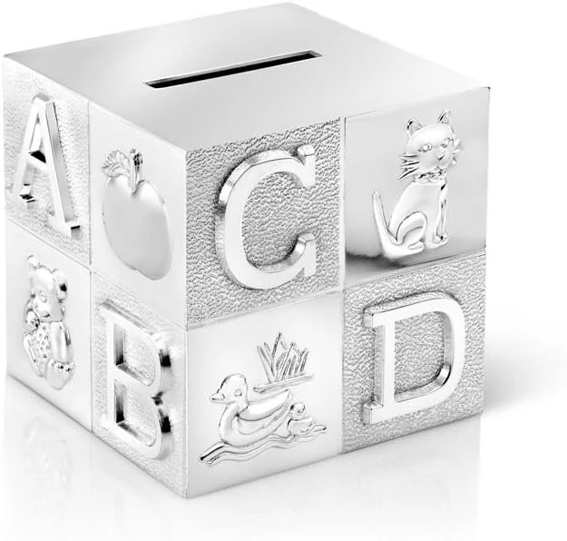Sidabru dengta "abc" kubo formos taupyklė 7.5 x 7.5cm