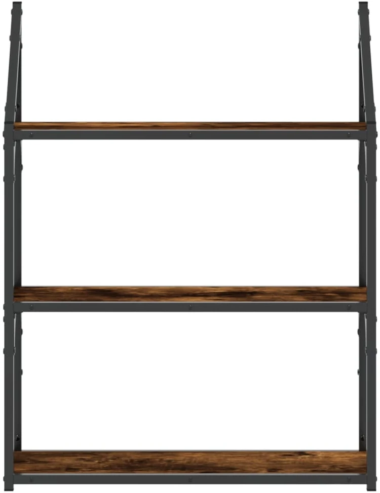 Sieninė lentyna, 3 aukštų, dūminė, 60x21x78,5cm, mediena