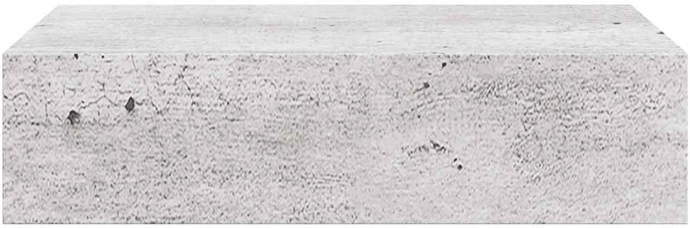 Sieninė lentyna su stalčiumi, betono pilka, 40x23,5x10cm, MDF