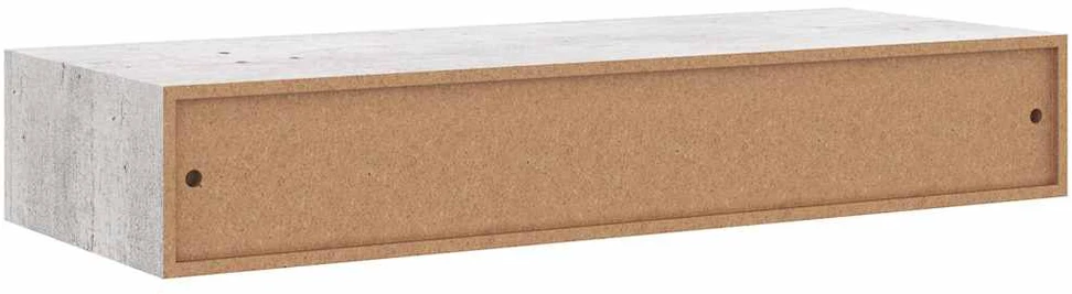 Sieninė lentyna su stalčiumi, betono pilka, 60x23,5x10cm, MDF