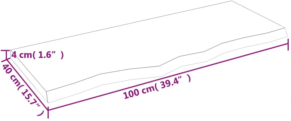 Sieninė lentyna, šviesiai ruda, 100x40x(2-4) cm, ąžuolo masyvas
