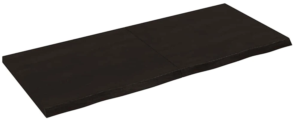 Sieninė lentyna, tamsiai ruda, 140x60x(2-4) cm, ąžuolo masyvas