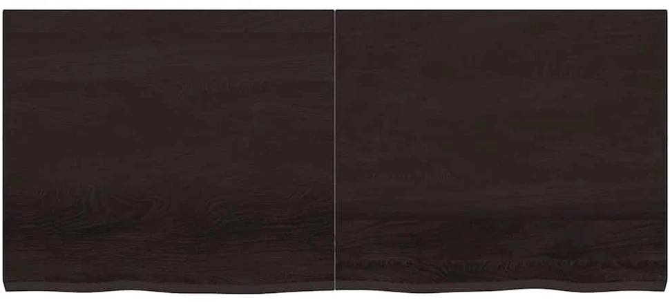 Sieninė lentyna, tamsiai ruda, 140x60x(2-4) cm, ąžuolo masyvas