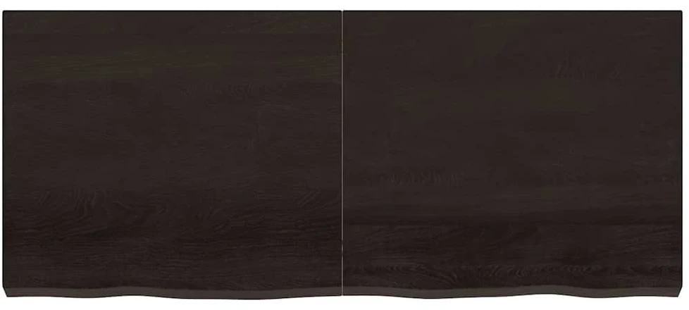 Sieninė lentyna, tamsiai ruda, 140x60x(2-6) cm, ąžuolo masyvas
