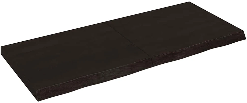 Sieninė lentyna, tamsiai ruda, 140x60x(2-6) cm, ąžuolo masyvas