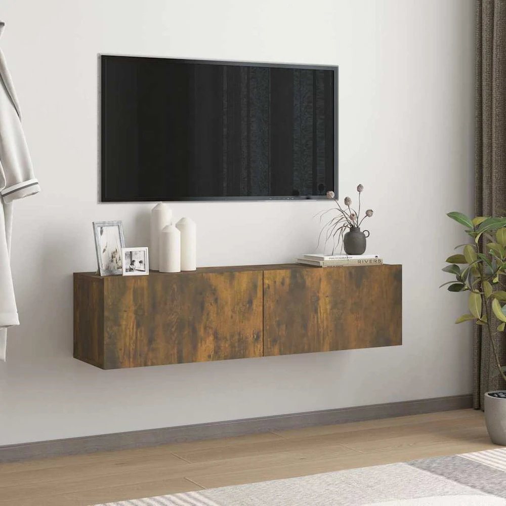 TV staliukas Sieninė televizoriaus spintelė, ąžuolo, 120x30x30 cm, mediena