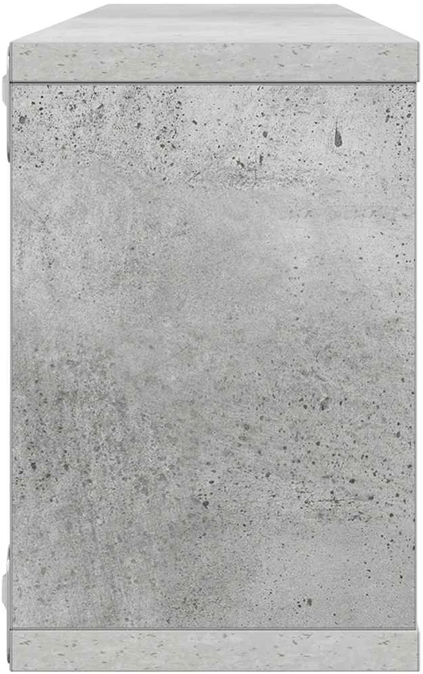Sieninės lentynos, 6vnt., betono, 60x15x23cm, apdirbta mediena