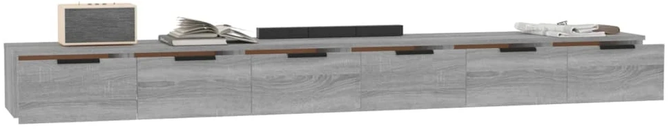 Sieninės spintelės, 2vnt., pilkos ąžuolo, 102x30x20cm, mediena