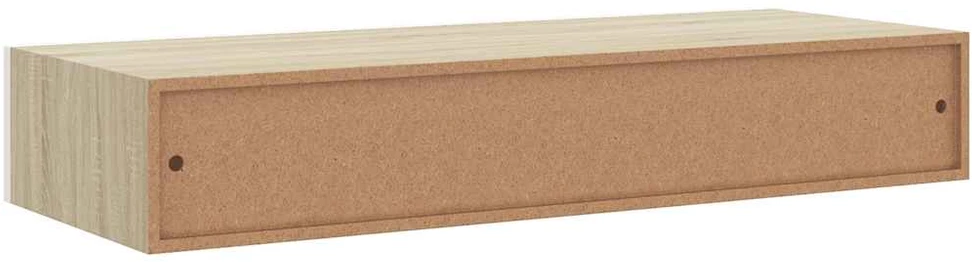 Sieninės stalčių lentynos, 2 vnt., ąžuolo ir baltos spalvos, 60x23,5x10cm, MDF