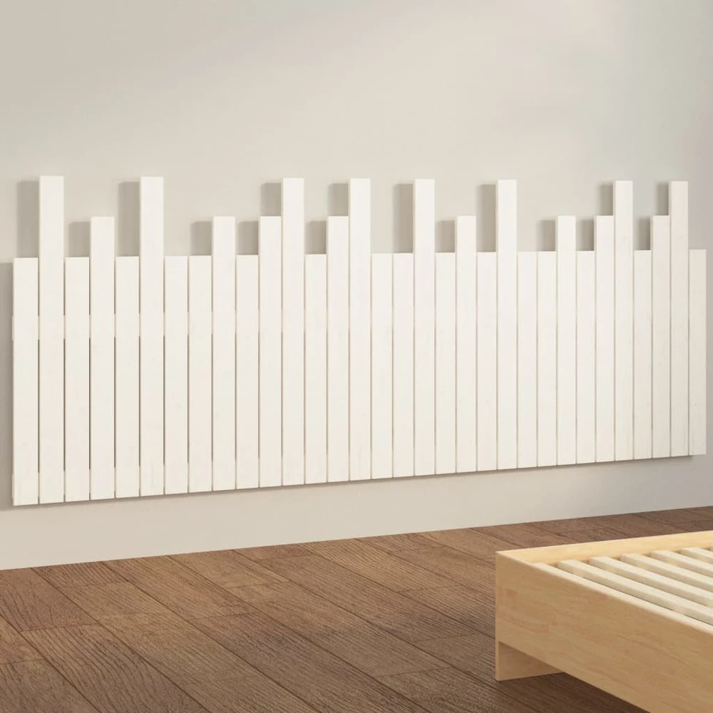 Lova Sieninis galvūgalis, baltas, 204x3x80cm, pušies masyvas