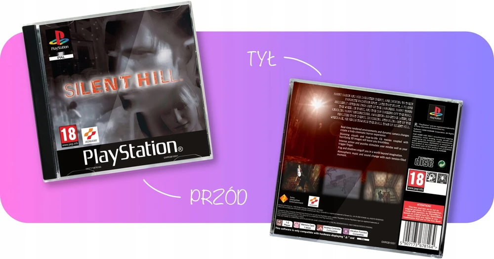 Silent Hill Ps1 | Jewel Case dėžutės reprodukcija Ps1 | Pal