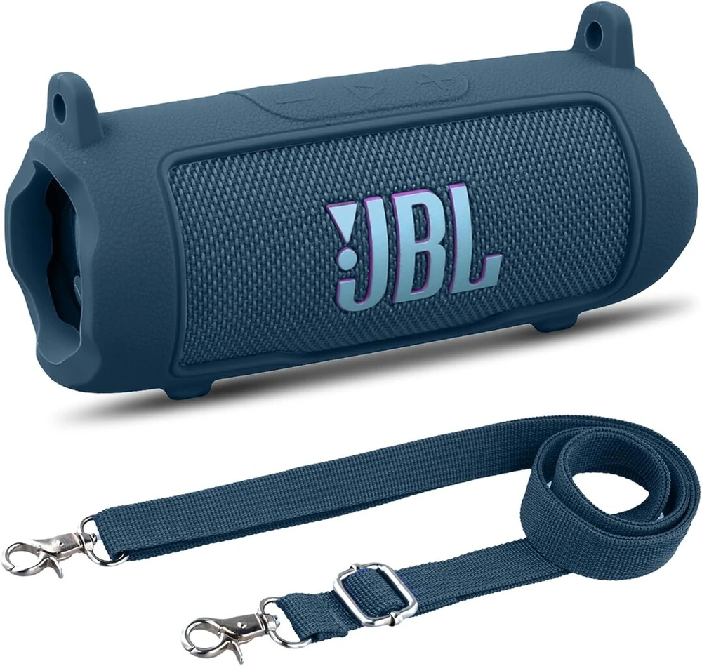 Kompiuterio kolonėlės Silikoninis dėklas su dirželiu Jbl Flip 7 garsiakalbiui (mėlynas)