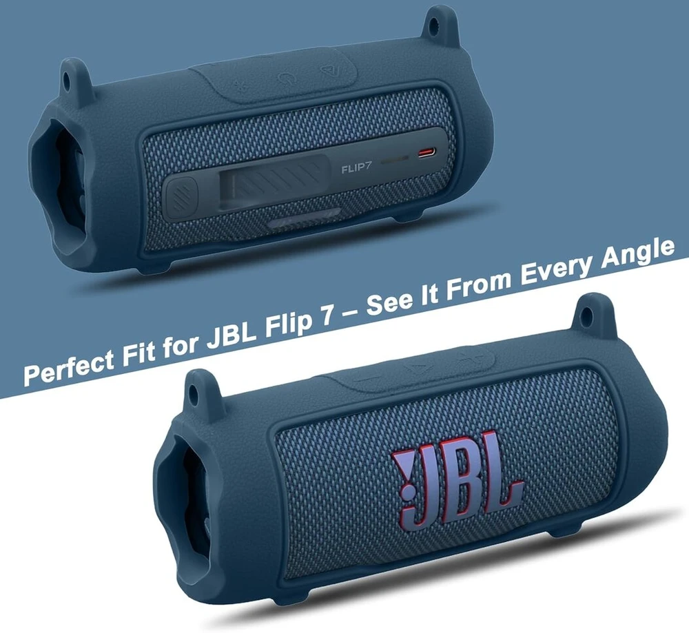 Kompiuterio kolonėlės Silikoninis dėklas su dirželiu Jbl Flip 7 garsiakalbiui (mėlynas)