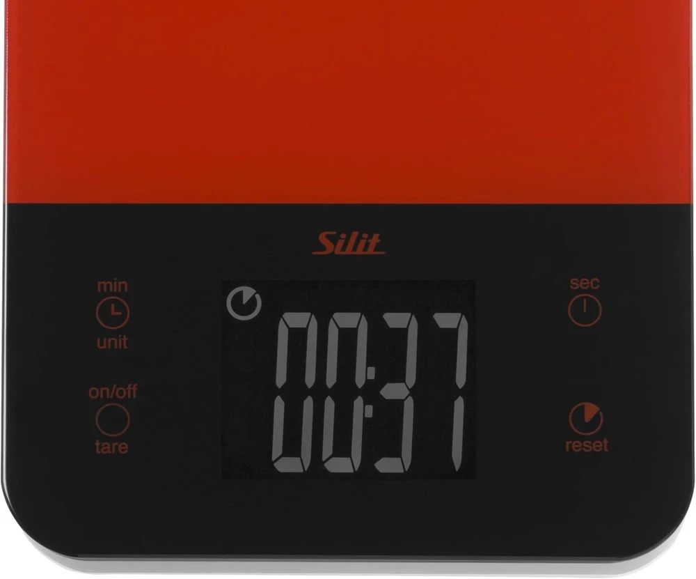 Silit Skaitmeninės virtuvinės svarstyklės su taros funkcija iki 5kg, buitinės svarstyklės su jutikliniu ekranu, skaitmeninės virtuvinės svarstyklės, didelis svėrimo paviršius, trumpalaikė funkcija