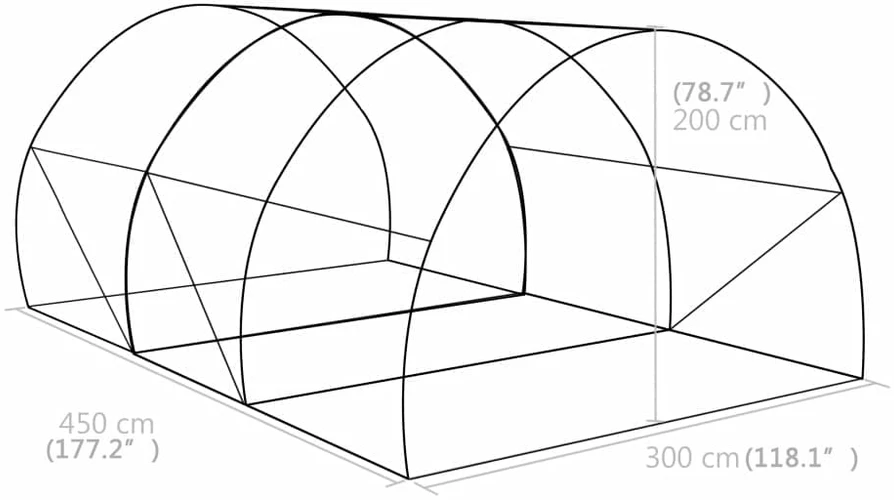 Šiltnamis, 450x300x200 cm, 13,5 m²