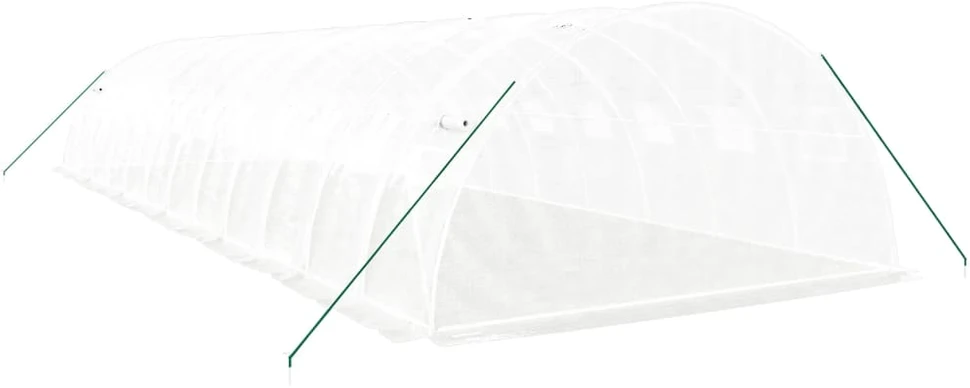 Šiltnamis su plieno rėmu, baltos spalvos, 12x4x2m, 48m²