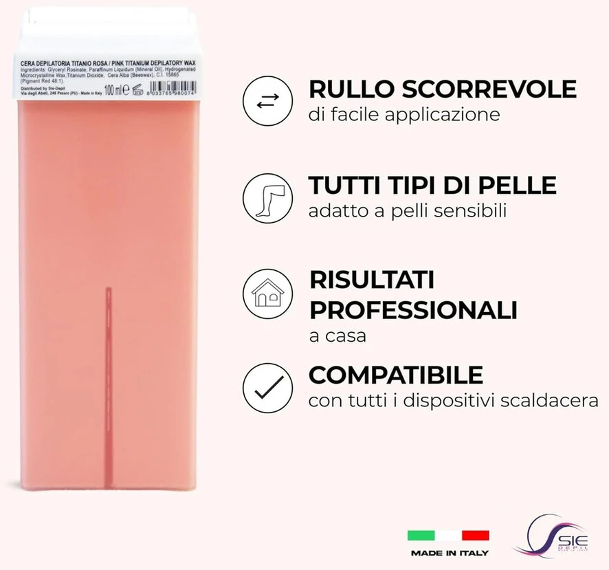 Šilto vaško kasetės, 6 vnt., rožinės, 100 ml – papildymo rinkinys