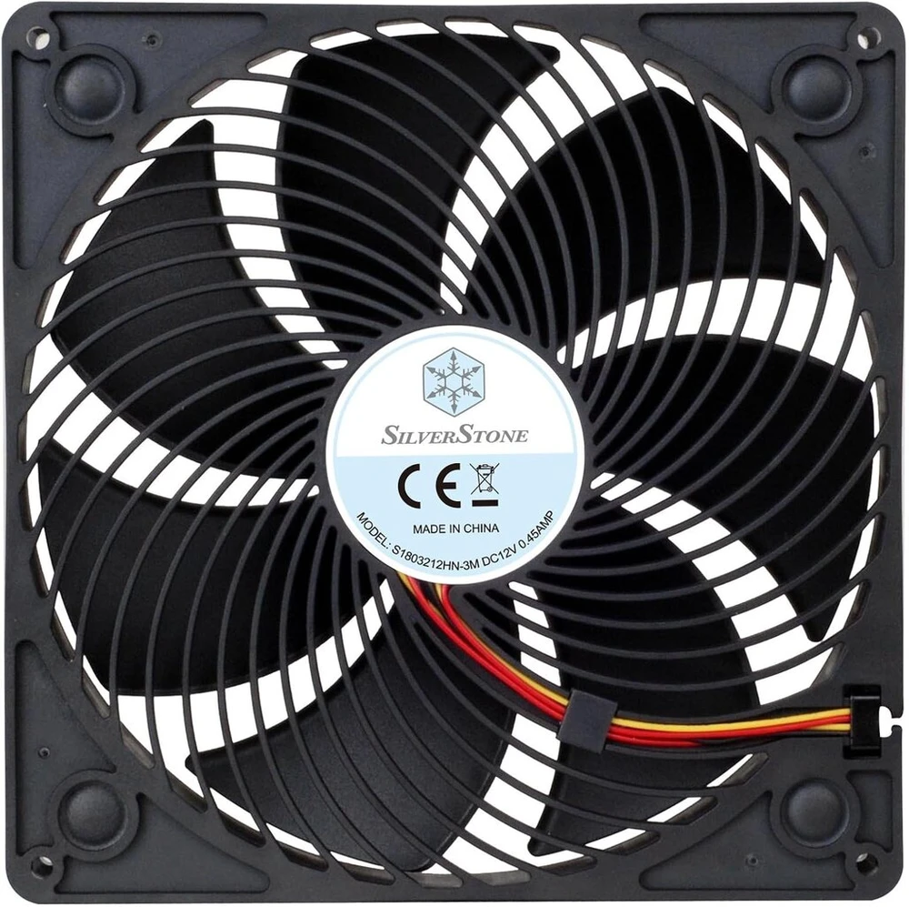 Silverstone Sst-ap181 - Air Penetrator kompiuterio korpuso aušinimo ventiliatorius 180 mm, didelis oro srautas, juodas