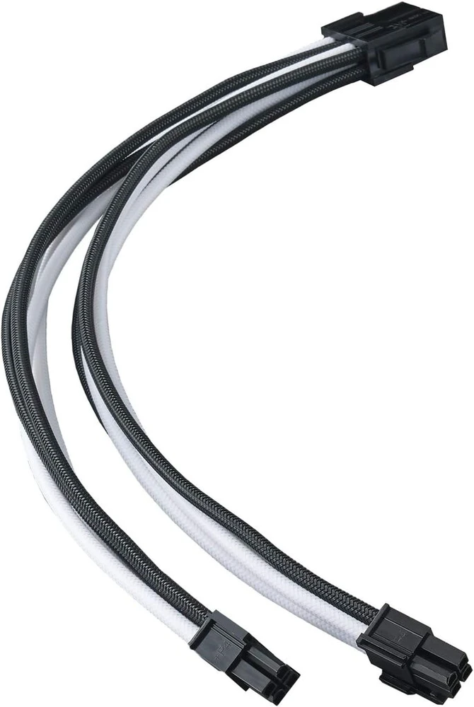 Silverstone sst-pp07e-eps8bw maitinimo šaltinio ilgintuvas 30 cm eps 8-pin į eps/atx 4+4-pin juodas + baltas