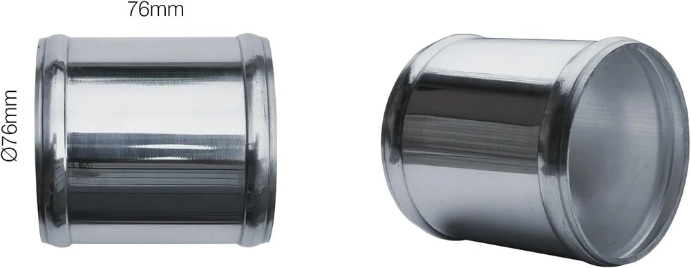 Simoni Racing G7670 tiesus aliuminio vamzdžio jungtis su kraštais 76mm ilgio variklio jungties skersmuo 70mm aliuminis