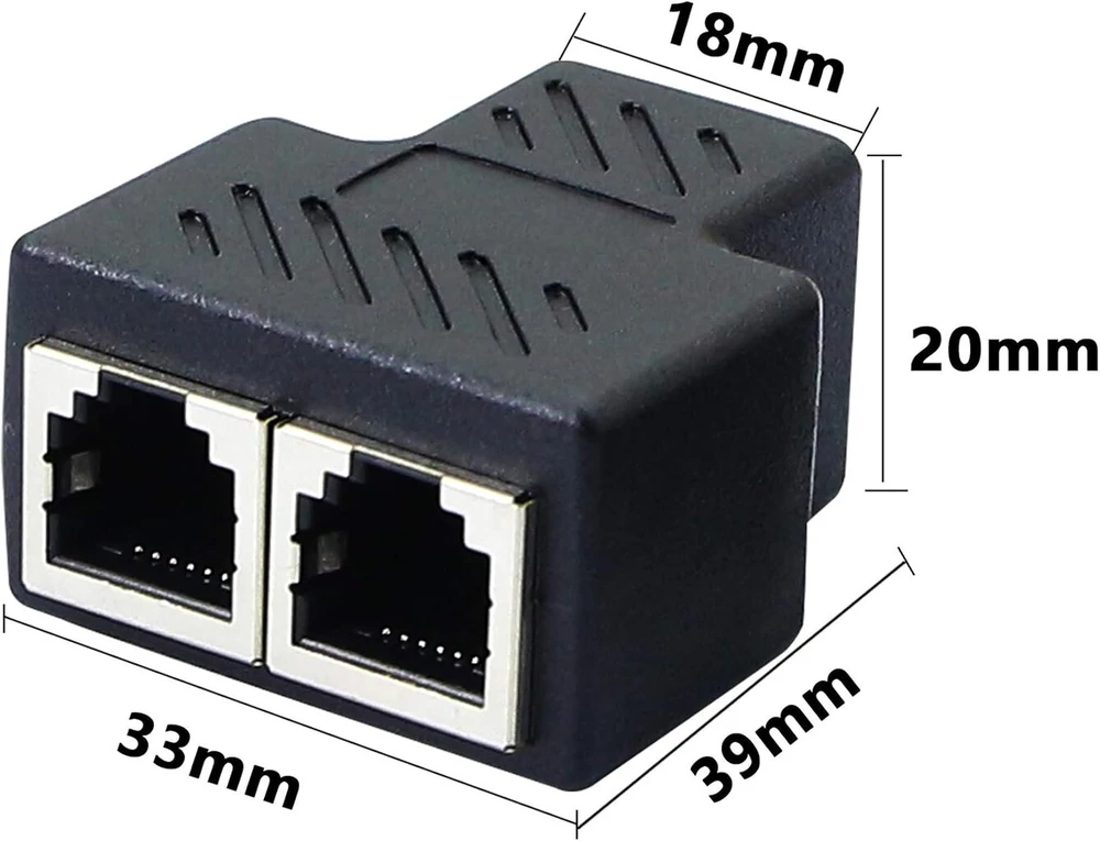 Sinloon telefono lizdo skirstytuvas Rj11 moteriška į 2 moteriškas 6p6c telefono linijos jungtis telefono ilgintuvo adapteris laidiniam fakso aparatui (1 į 2)