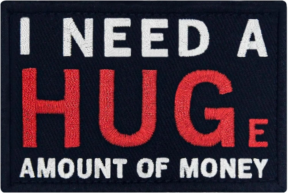 Siuvinėtas lopas "huge Amount of Money" su Velcro