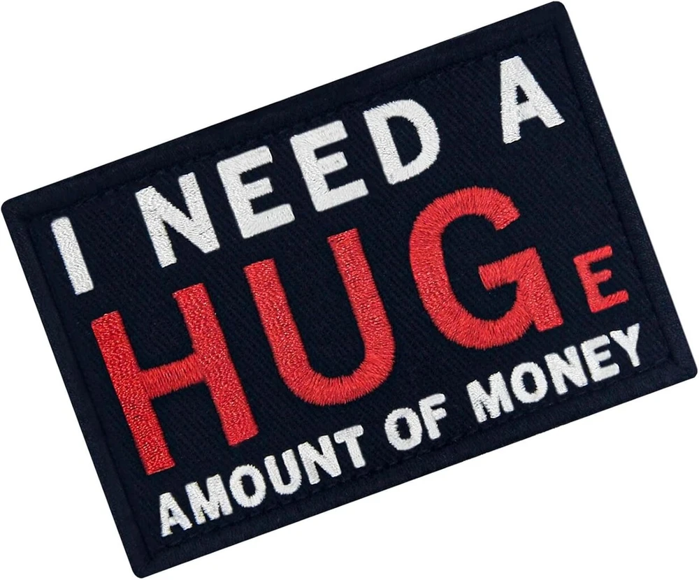 Siuvinėtas lopas "huge Amount of Money" su Velcro